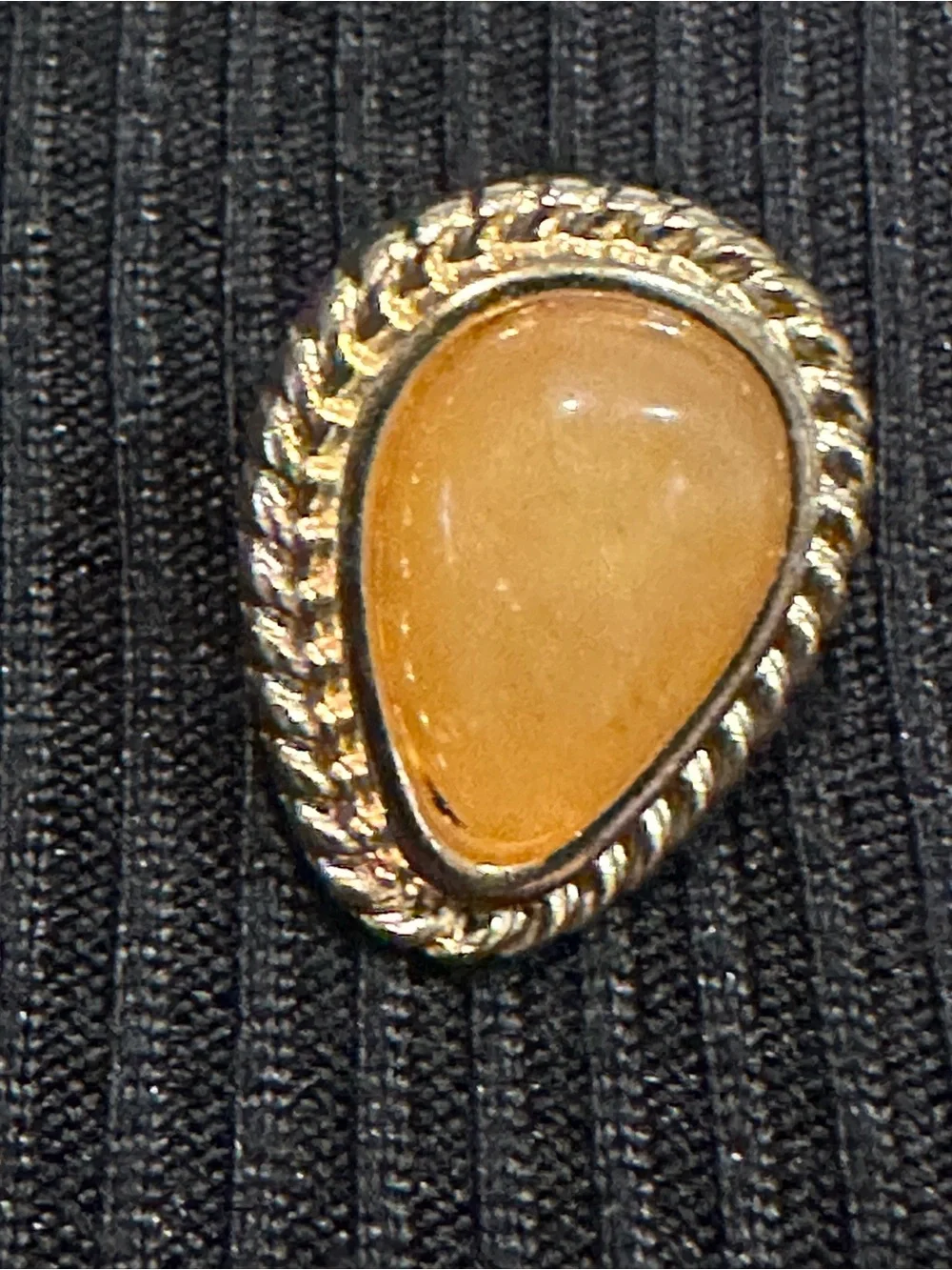 Vintage 1980s Bijoux Givenchy Butterscotch Amber Cabochon Teardrop Earrings